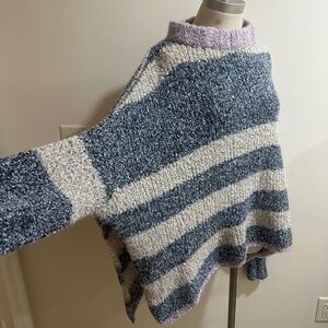 Striped Blue and Cream Women's Sweater